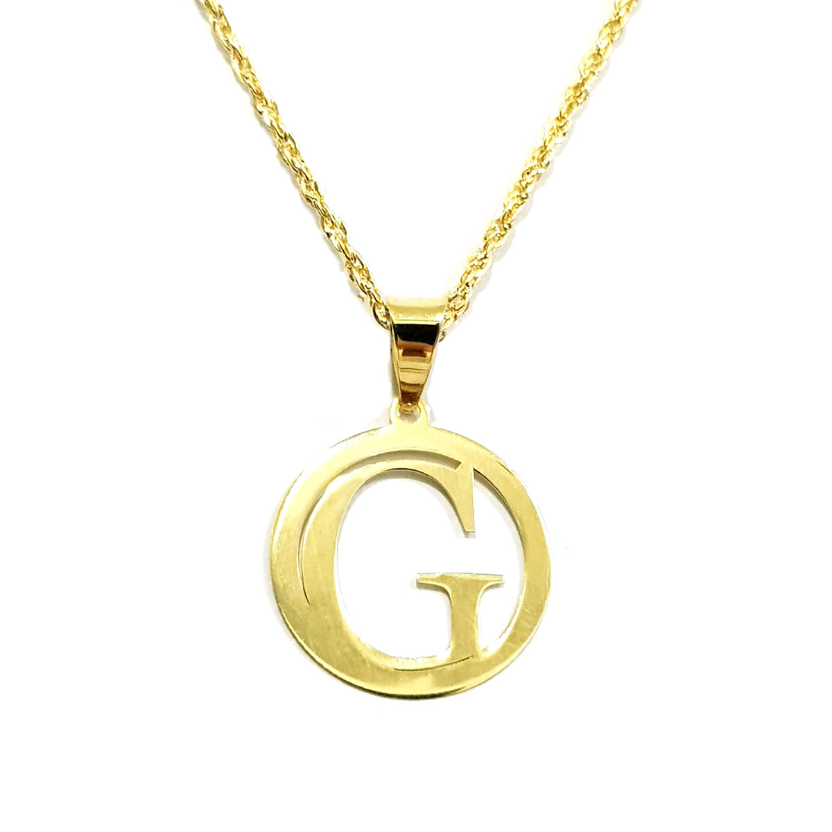 18K Pure Gold Letter G Design Necklace