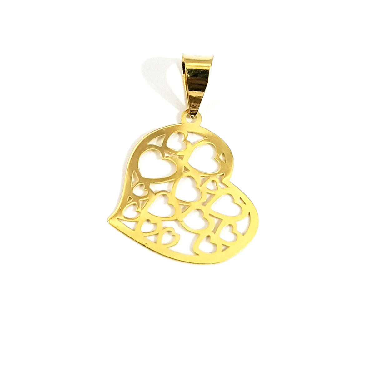 18K Pure Gold Heart Design Pendant