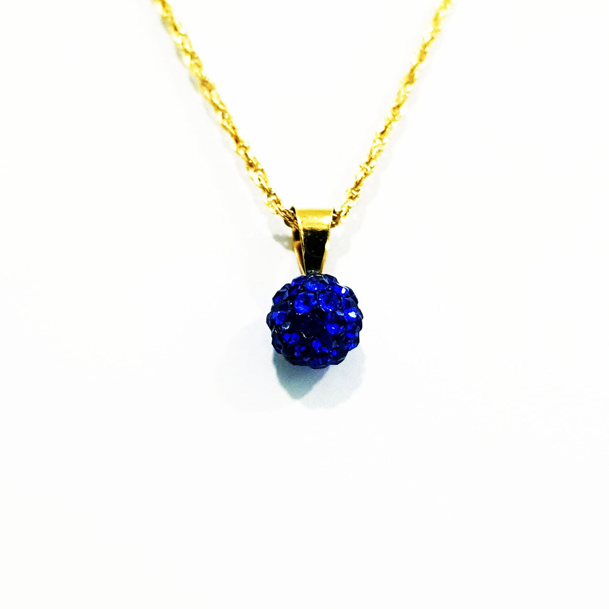 18K Pure Gold Crystal Necklace