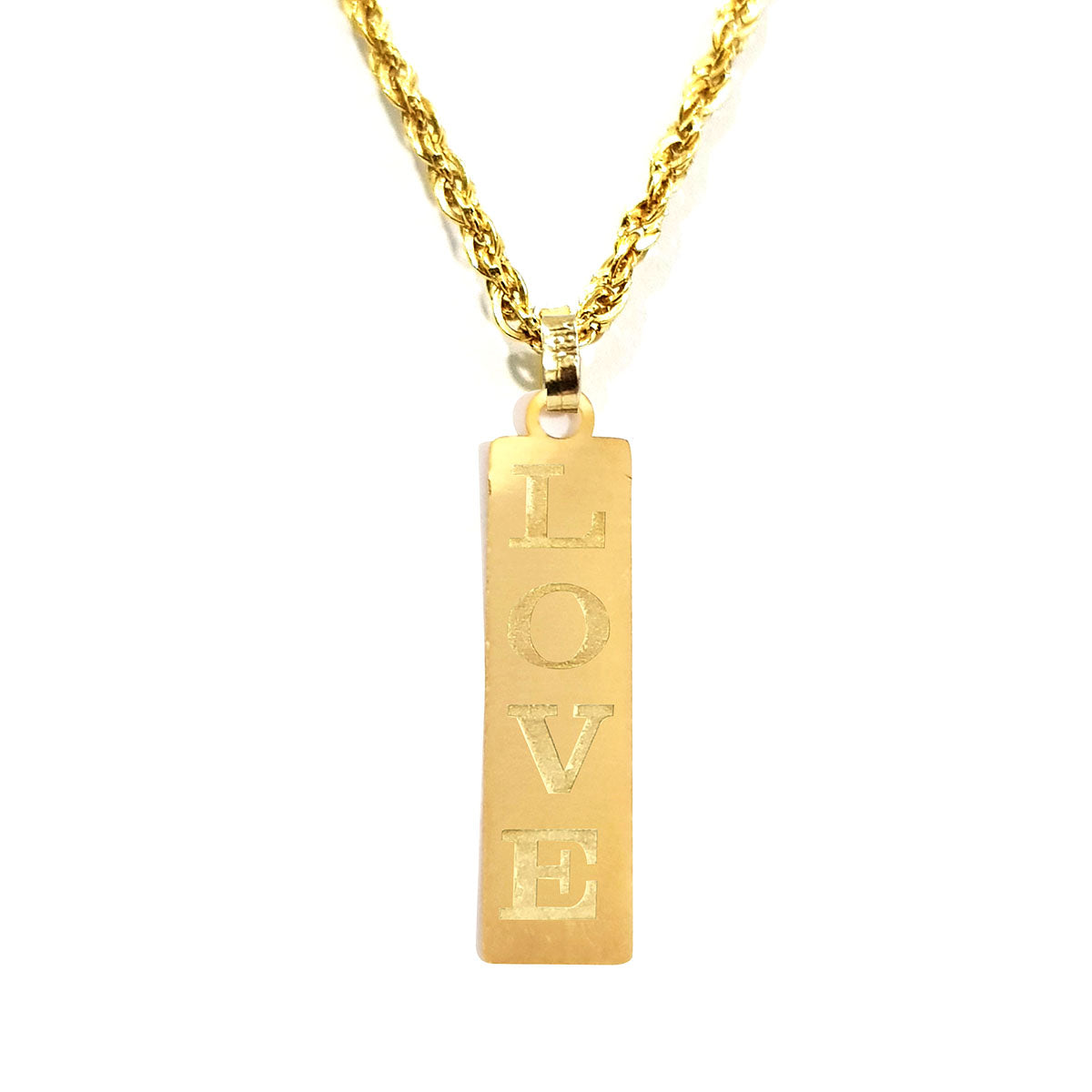 18K Pure Gold Flat Bar Necklace