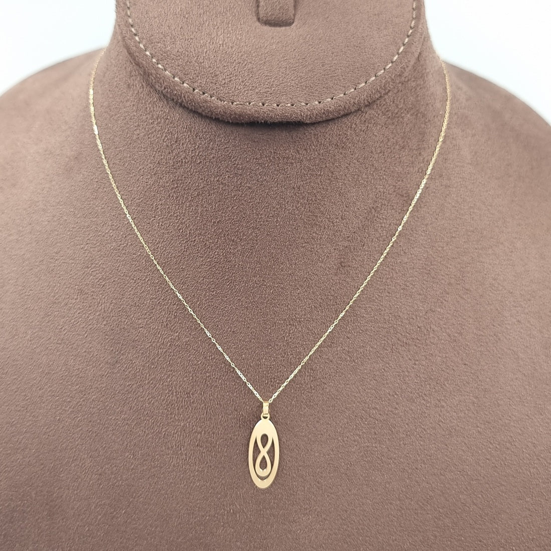 18K Pure Gold Infinity Necklace