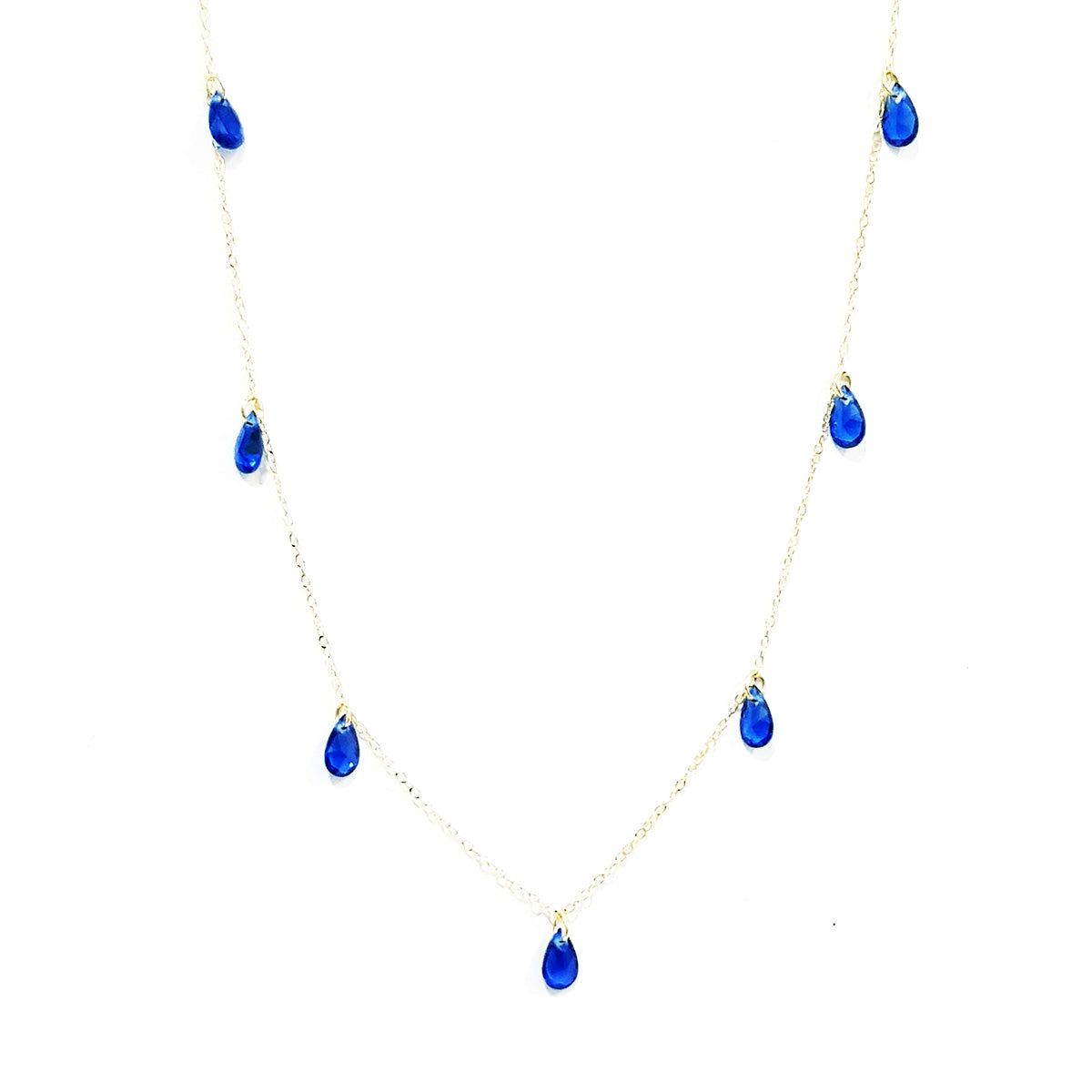 18K Pure Gold Stone Necklace