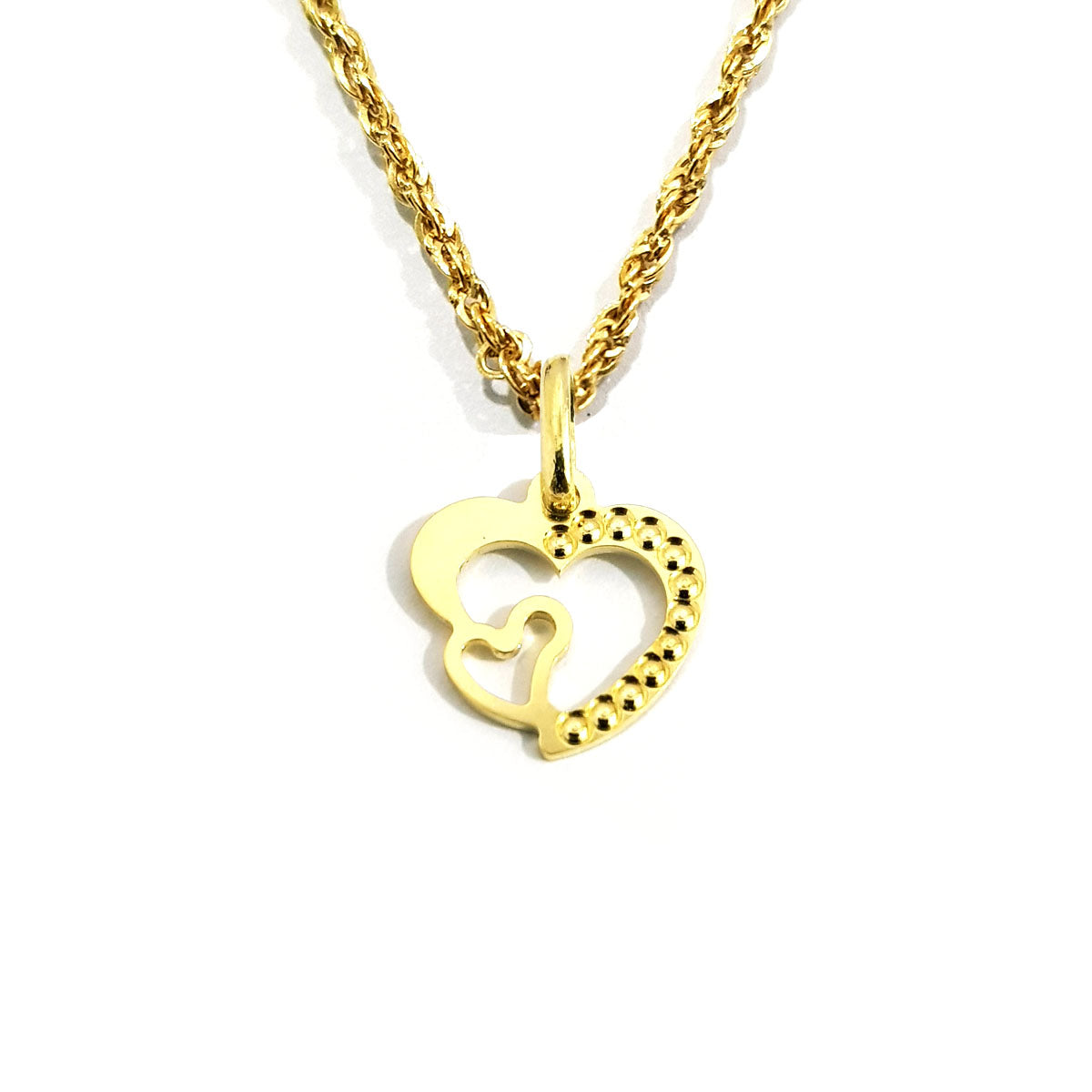 18K Pure Gold Heart Necklace