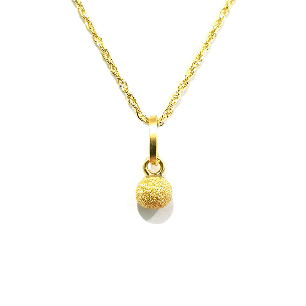 18K Pure Gold Ball Design Necklace