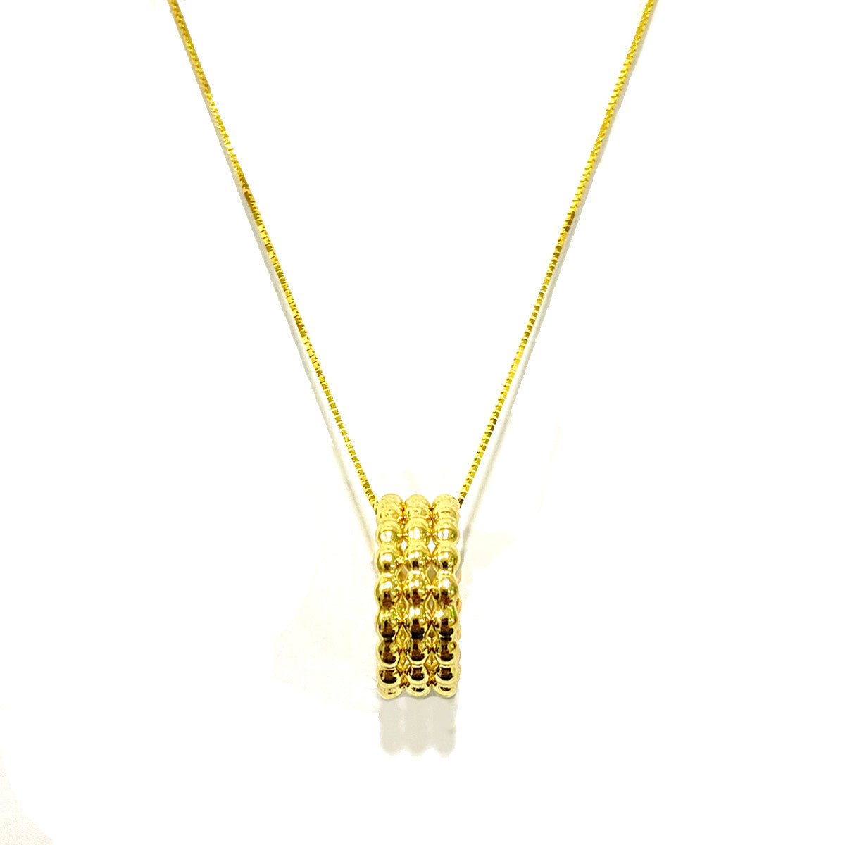 18K Pure Gold Elegant Ring Design Necklace