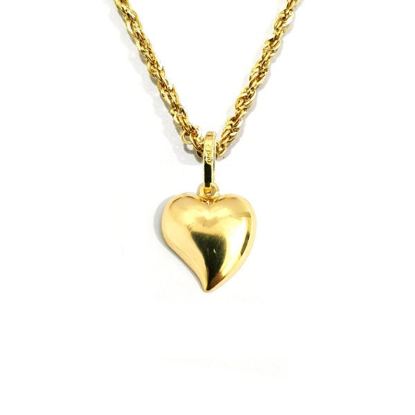 18K Pure Gold Hear Necklace