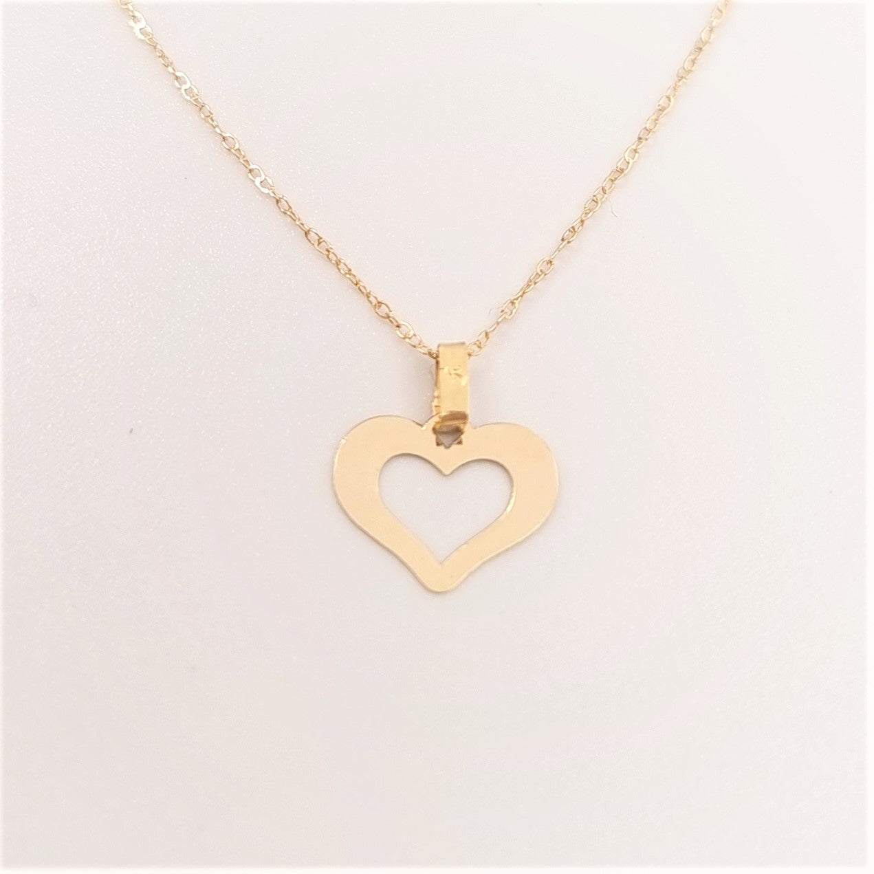 18K Pure Gold Heart Necklace