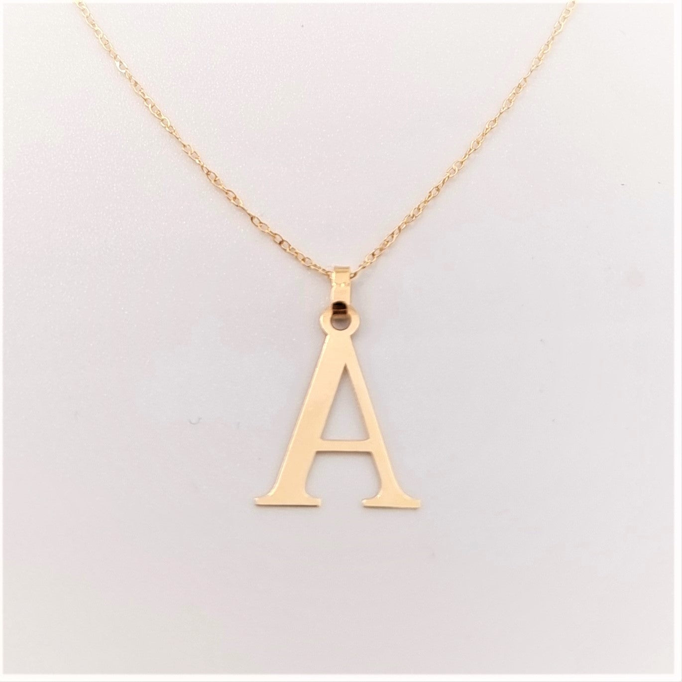 18K Pure Gold Letter A Necklace