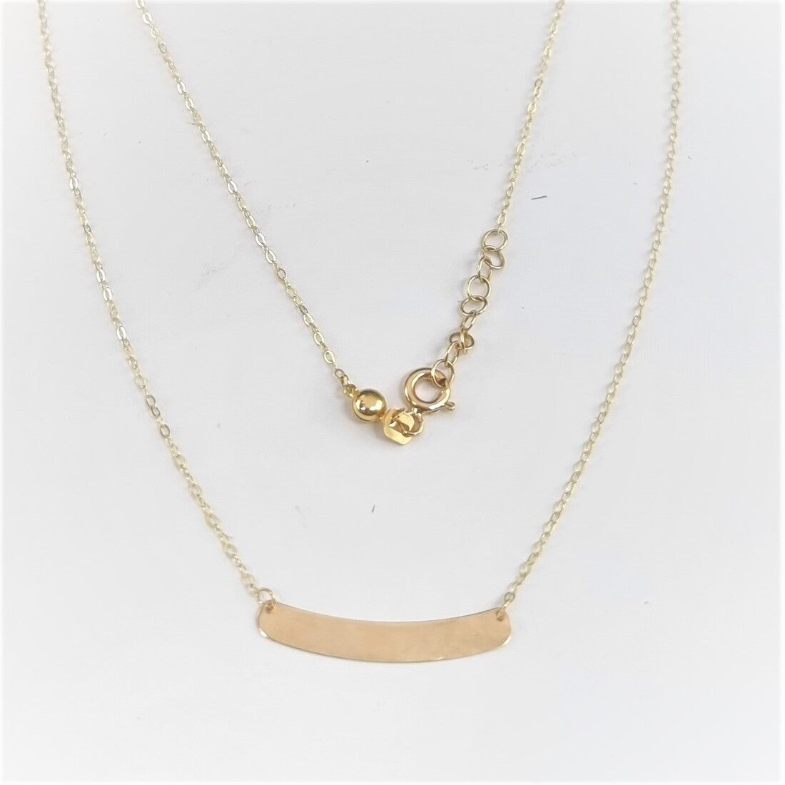 18K Pure Gold Curved Plate Necklace