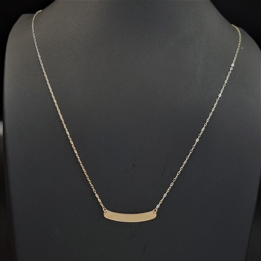 18K Pure Gold Curved Plate Necklace