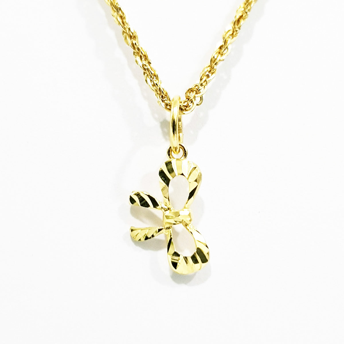 18K Pure Gold Ribbon Necklace