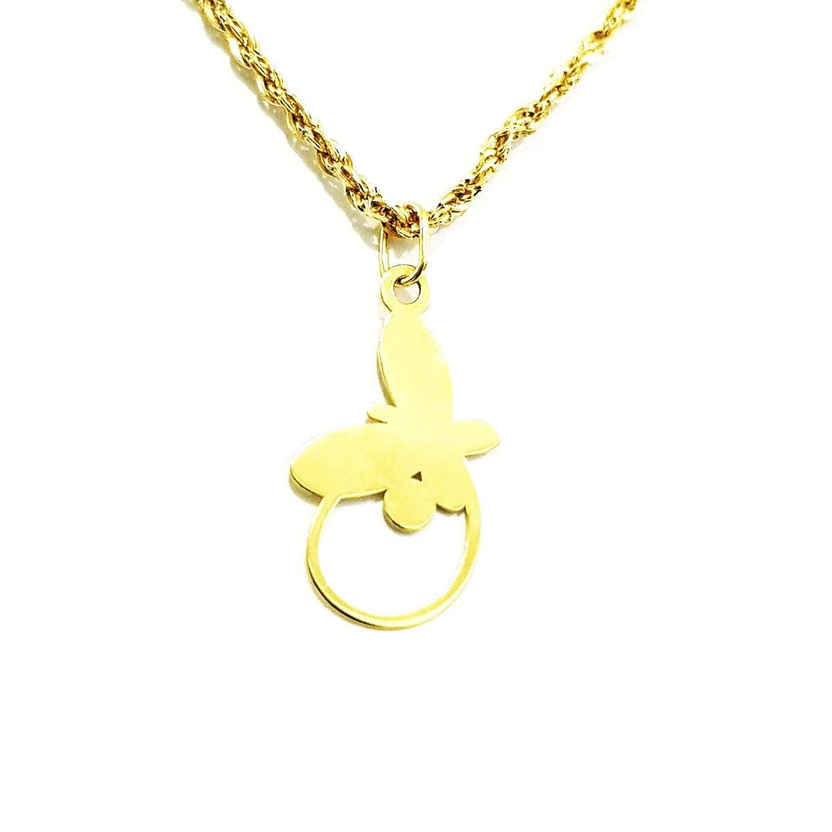 18K Pure Gold Butterfly Necklace