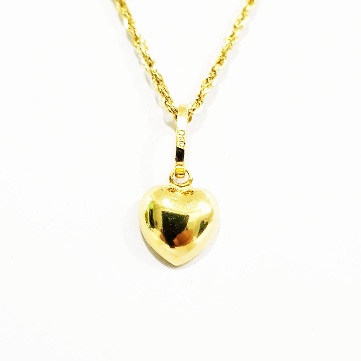 18K Pure Gold Heart Necklace