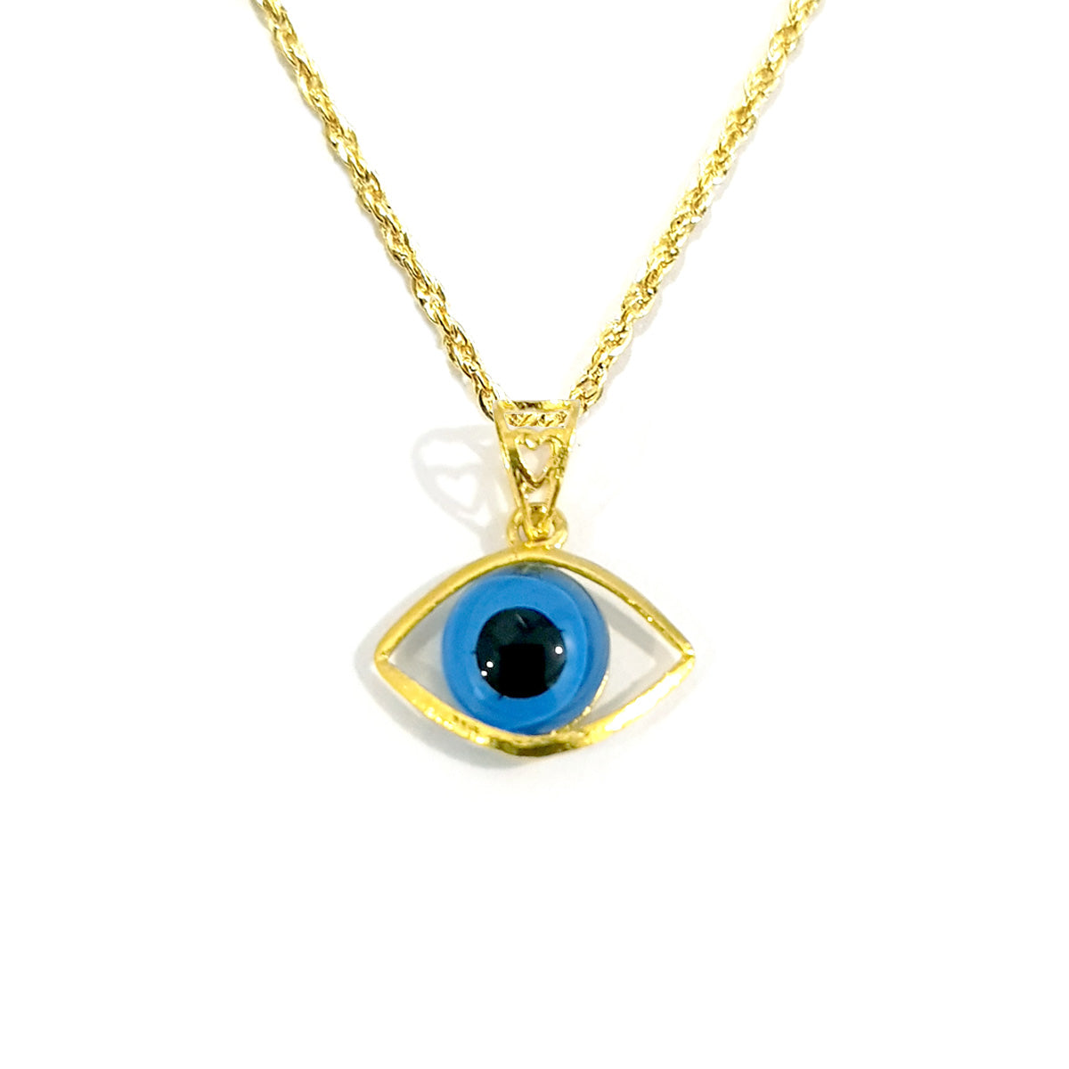 18K Pure Gold Eye Design Necklace