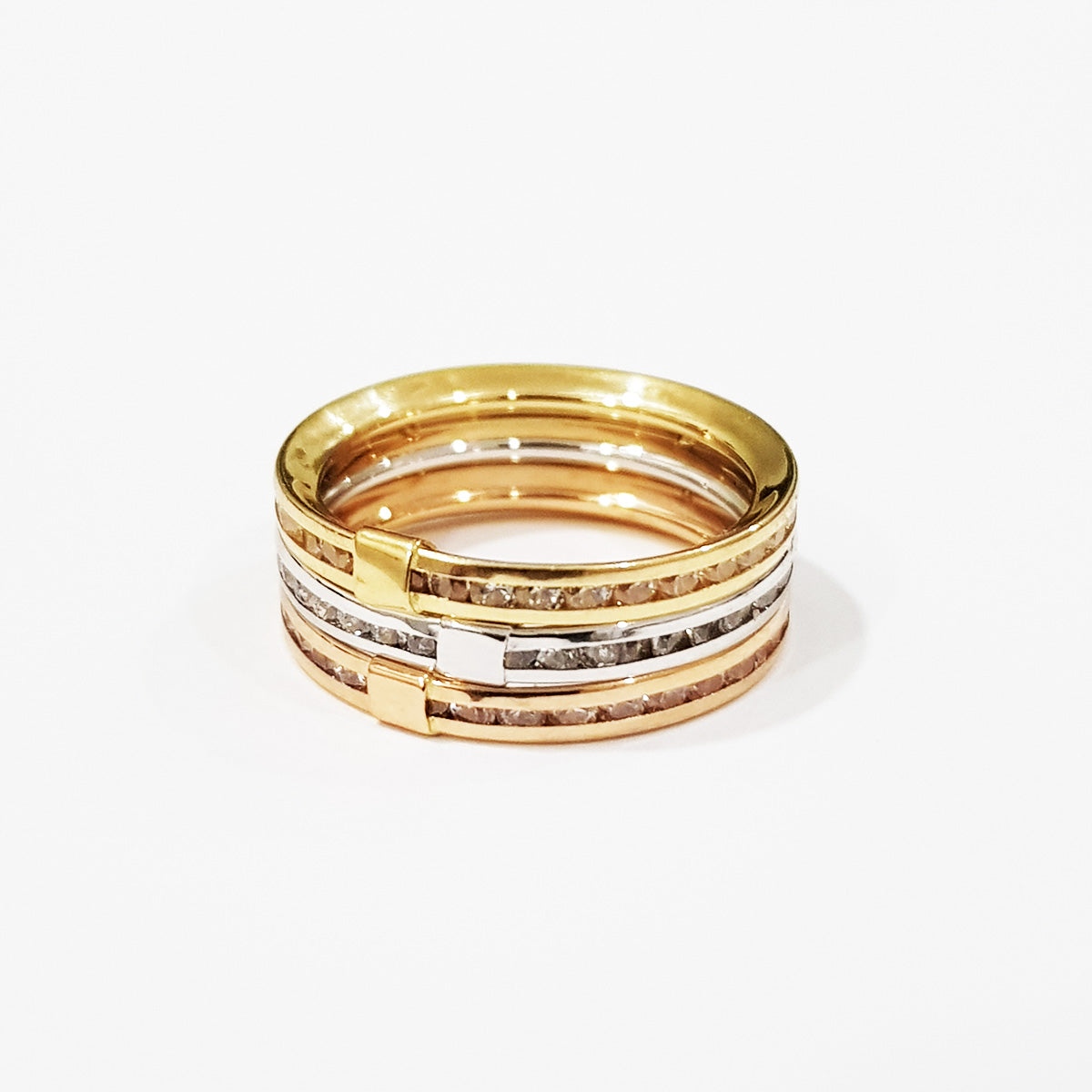 18K Pure Gold 3 layer Ring