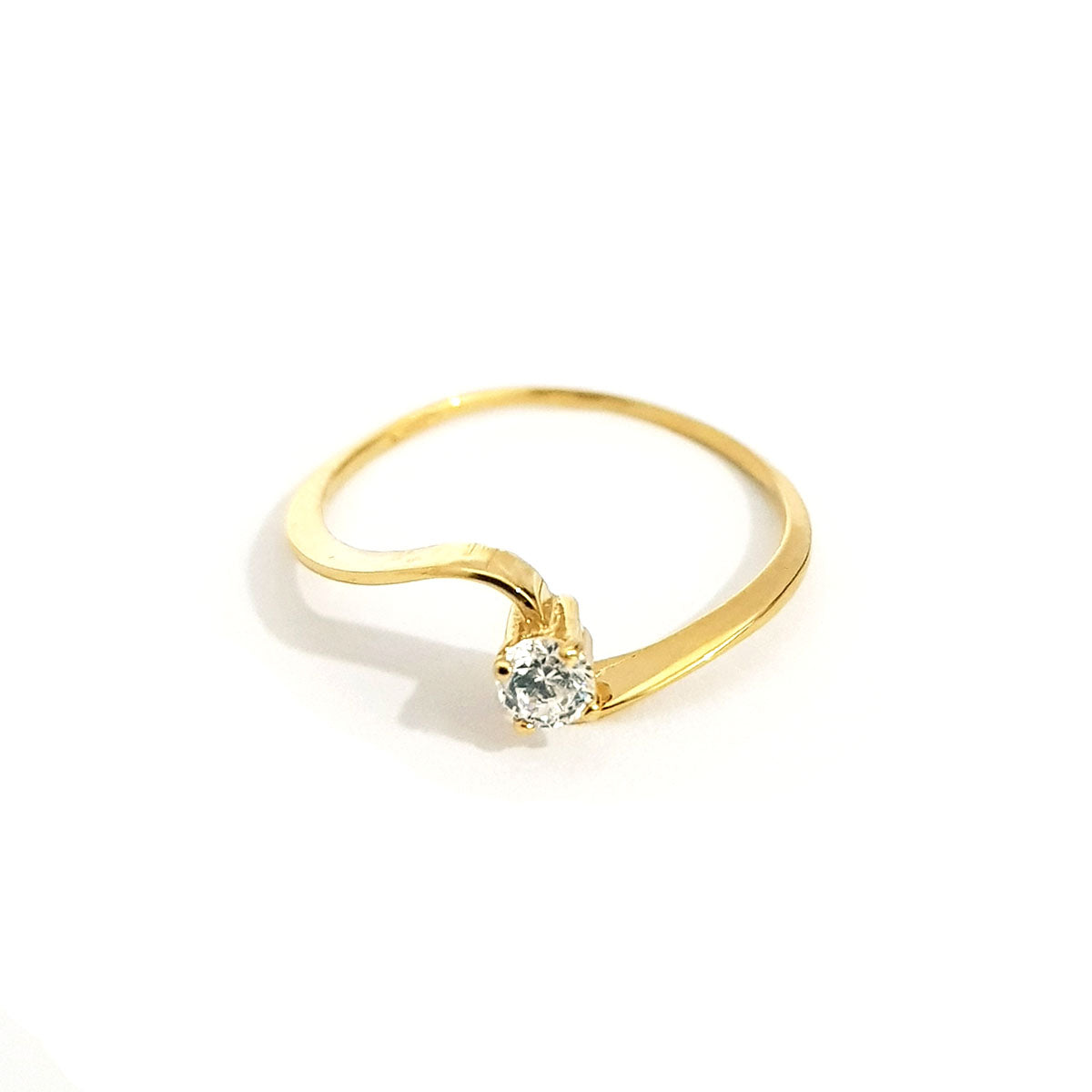 18K Pure Gold Engagement Ring