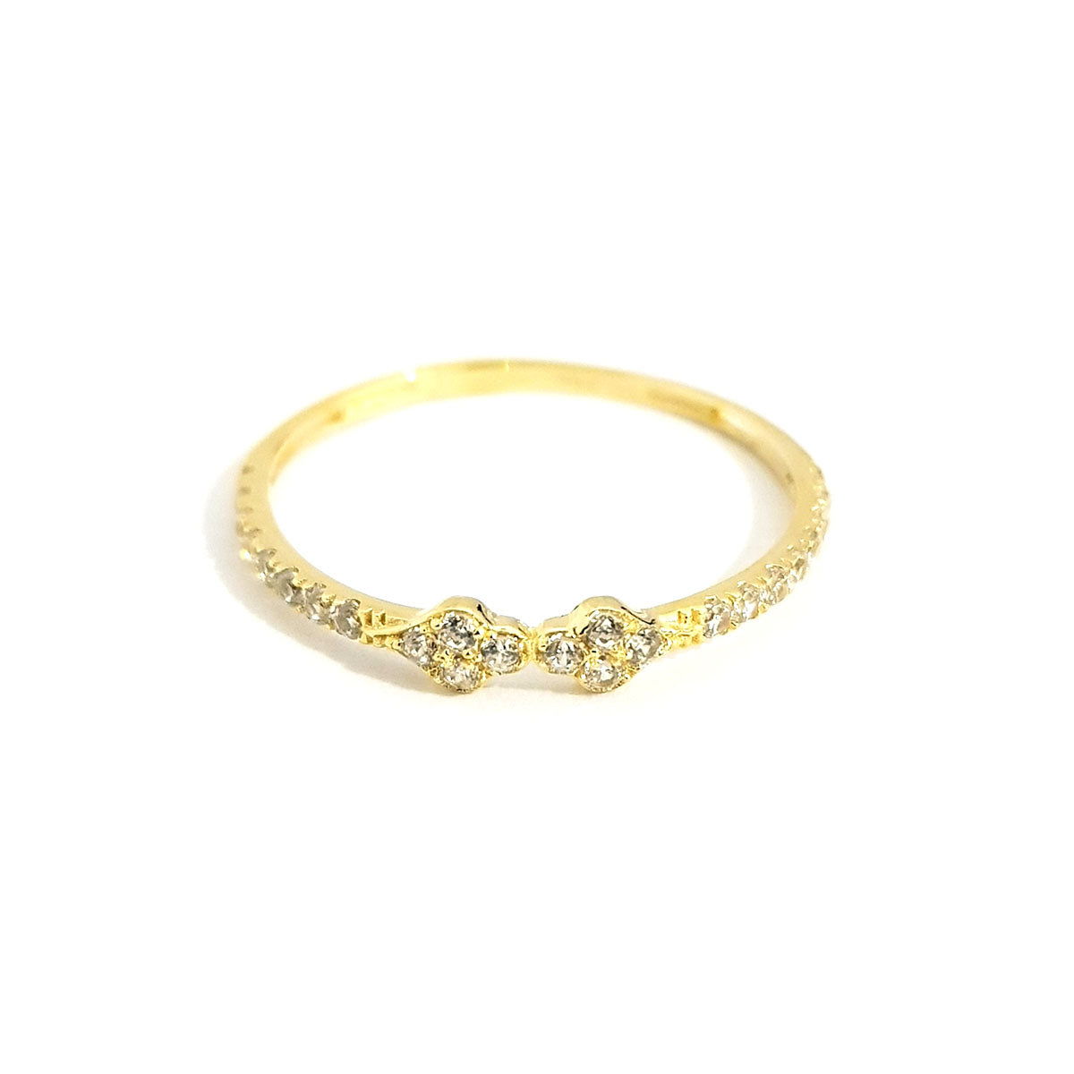 18K Pure Gold Elegant w/ Zircon Stone Design Ring