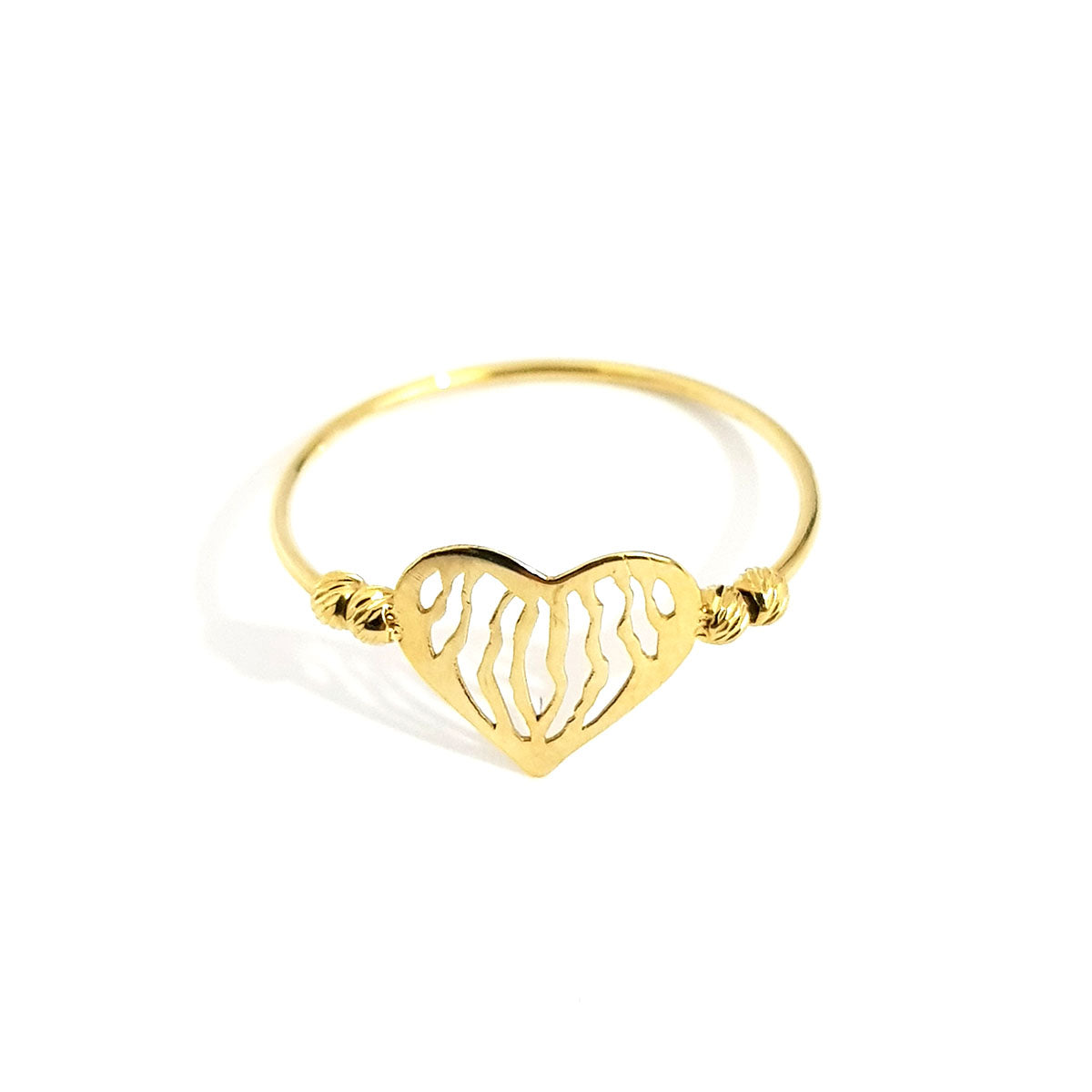 18K Pure Gold Heart Ring
