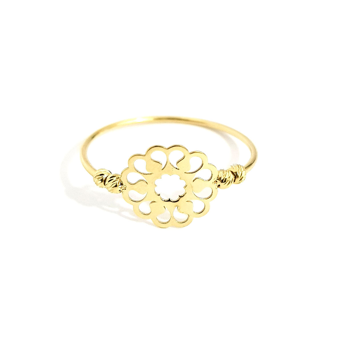 18K Pure Gold Flower Ring