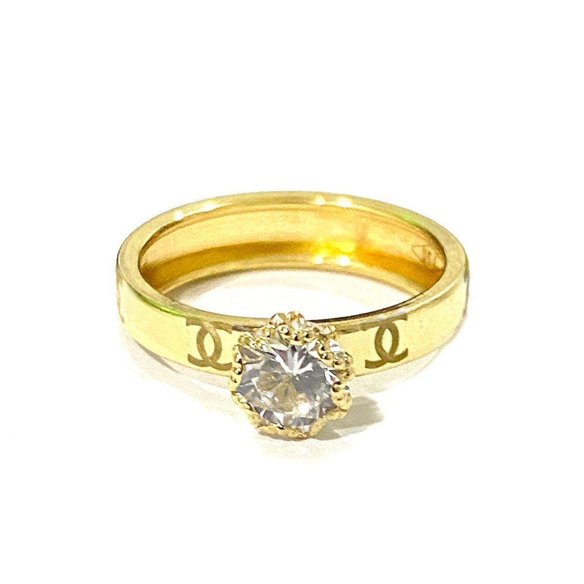 GR558_01 18K Solid Gold Engagement Ring