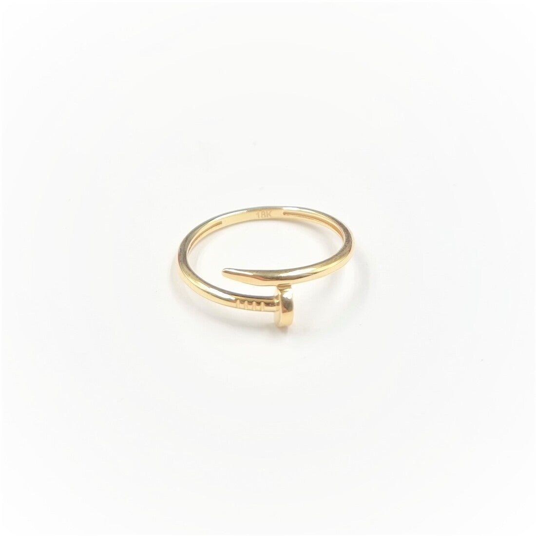 18K Pure Gold Nail Ring