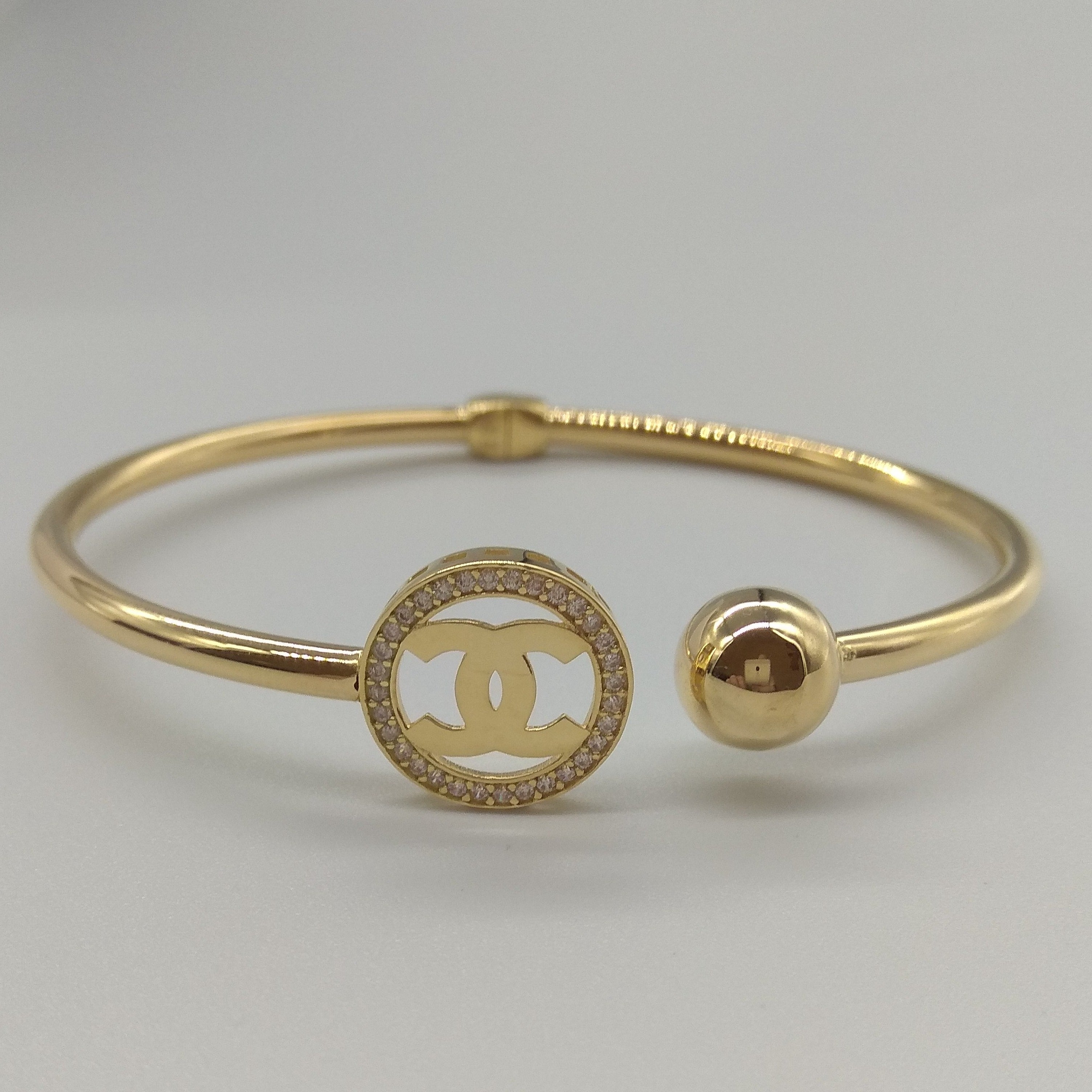 18K Pure Gold C.H Ball Bangle