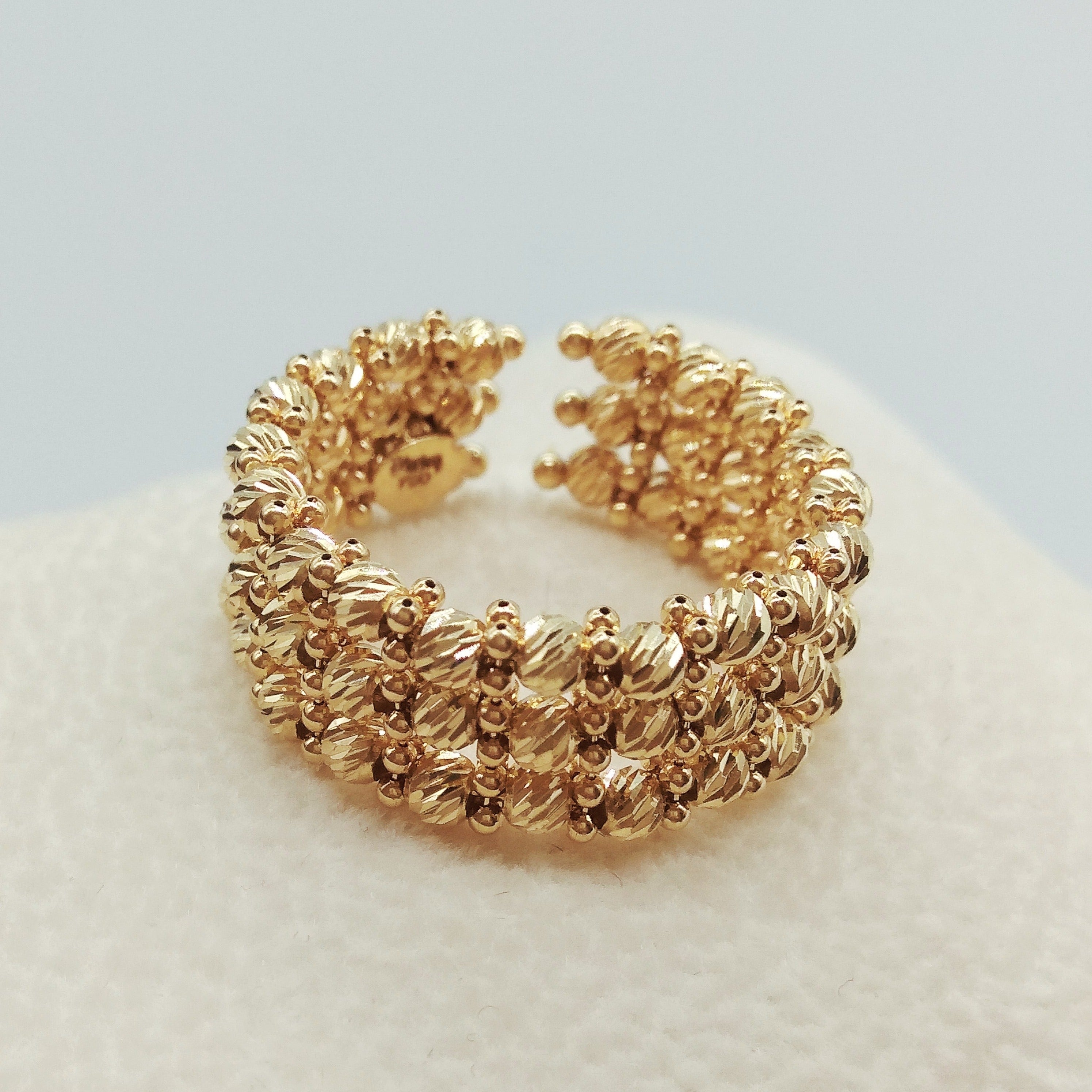 18K Pure Gold Seed Ring