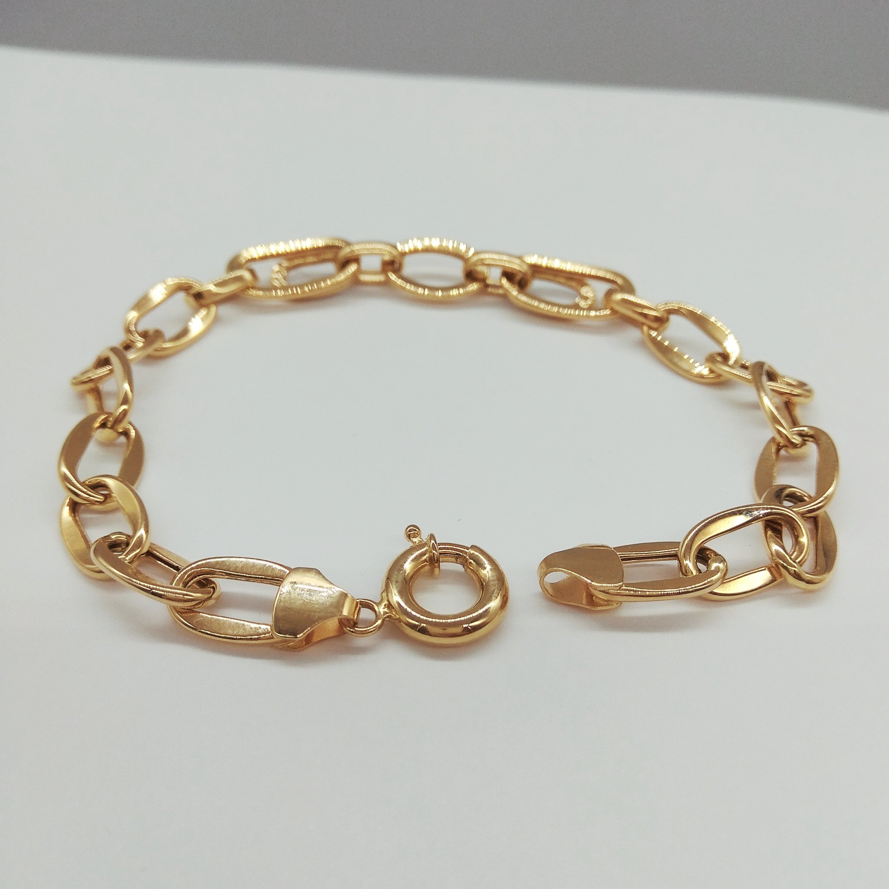 18K Pure Gold Elegant Link Bracelet