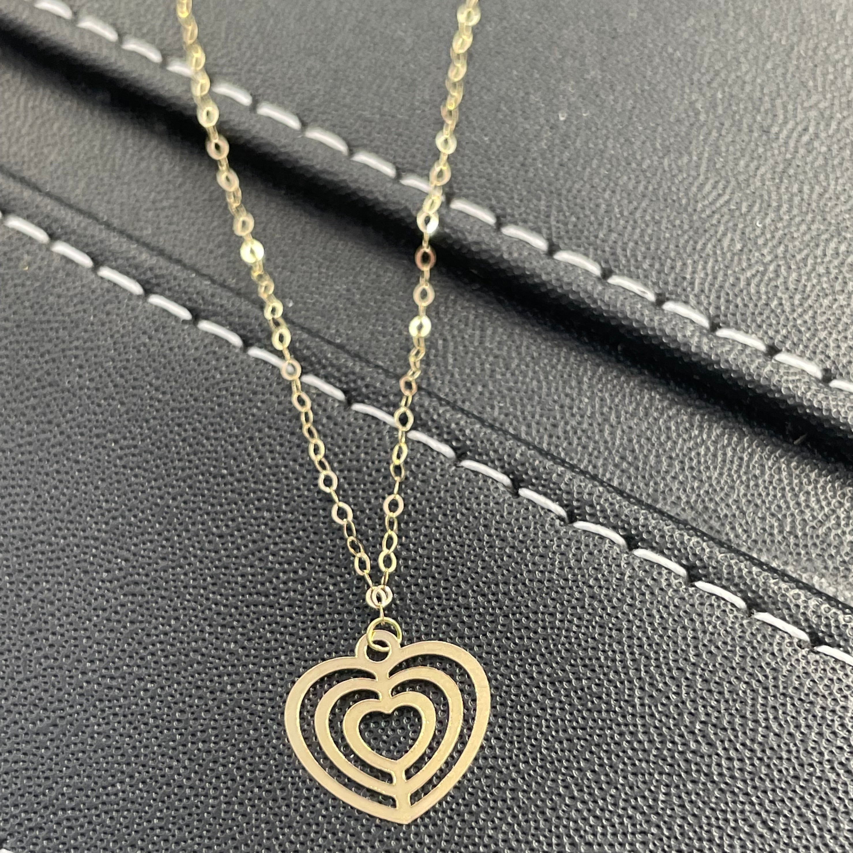 18K Pure Gold Fine Heart Necklace