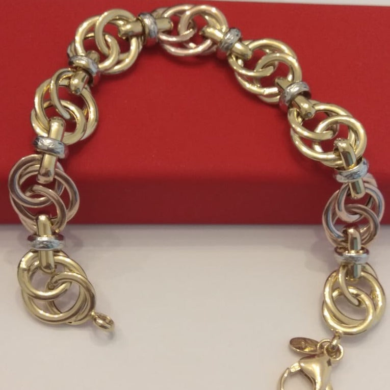 18K Pure Gold Elegant Circles Bracelet