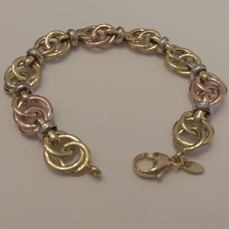 18K Pure Gold Elegant Circles Bracelet