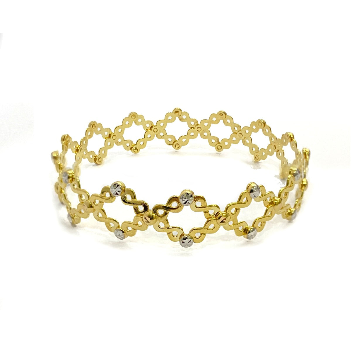 18K Pure Gold Adjustable infinity Design Bangle