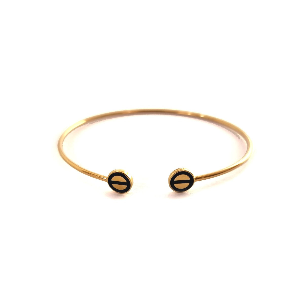 18K Pure Gold Black Elegant Design Bangle