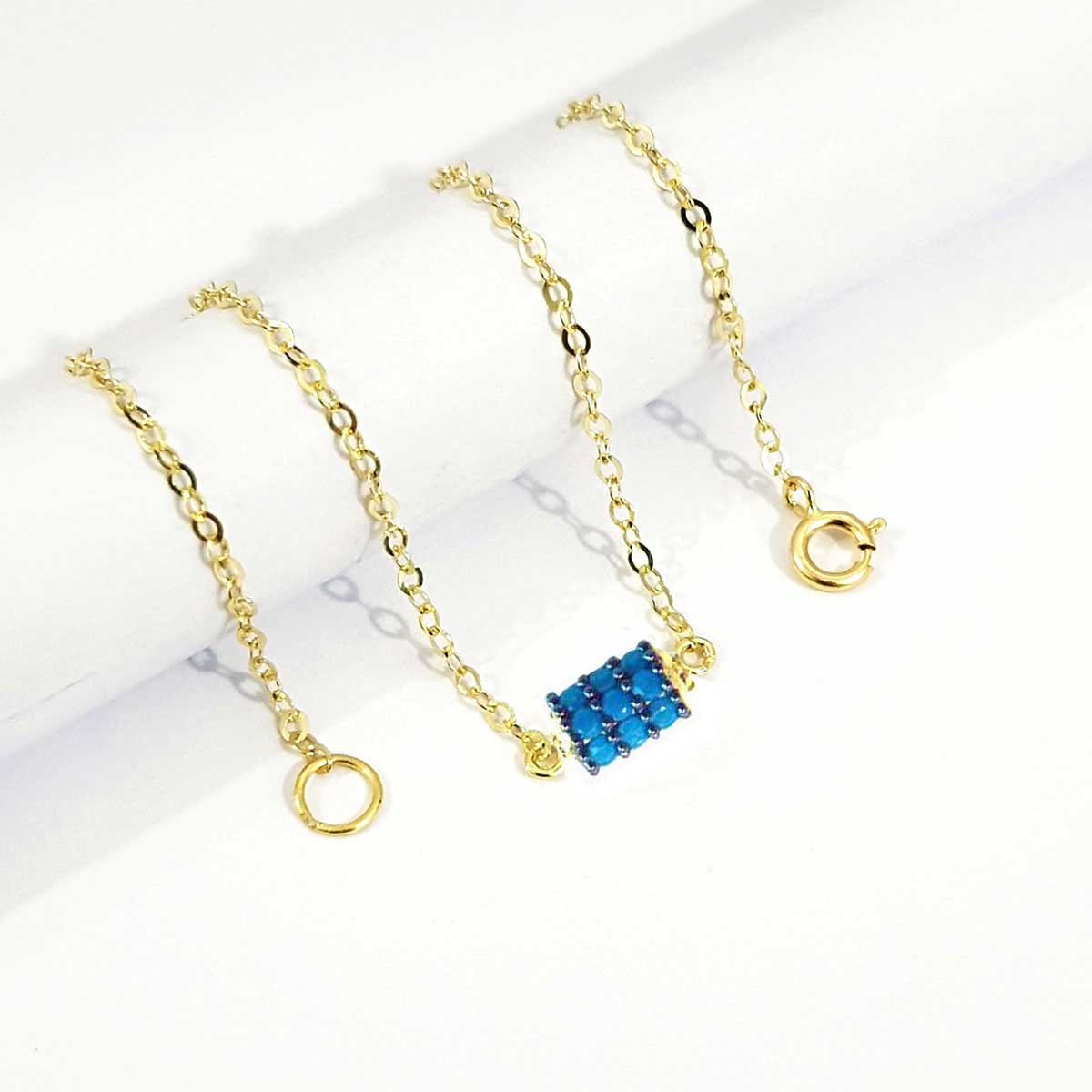 18K Pure Gold Blue Roller Bracelet