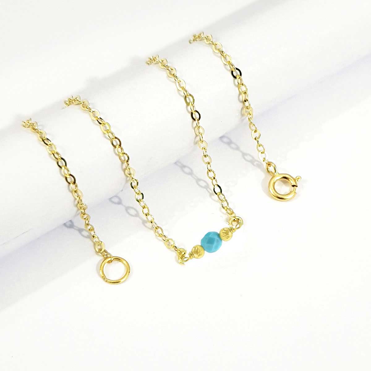 18K Pure Gold Blue Stone Bracelet