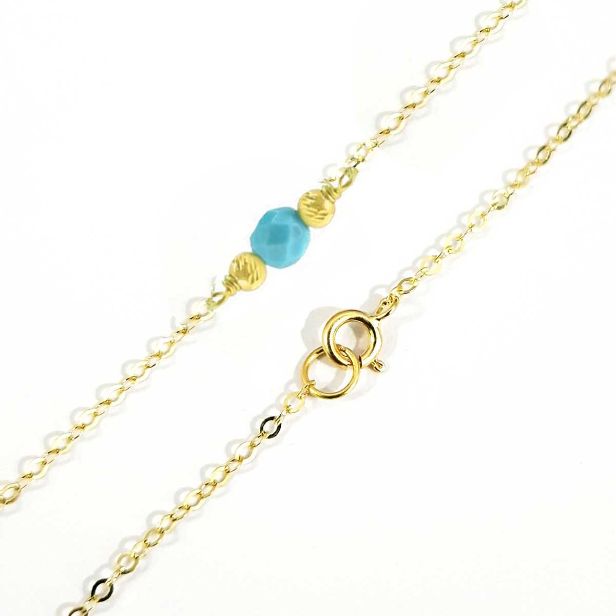 18K Pure Gold Blue Stone Bracelet