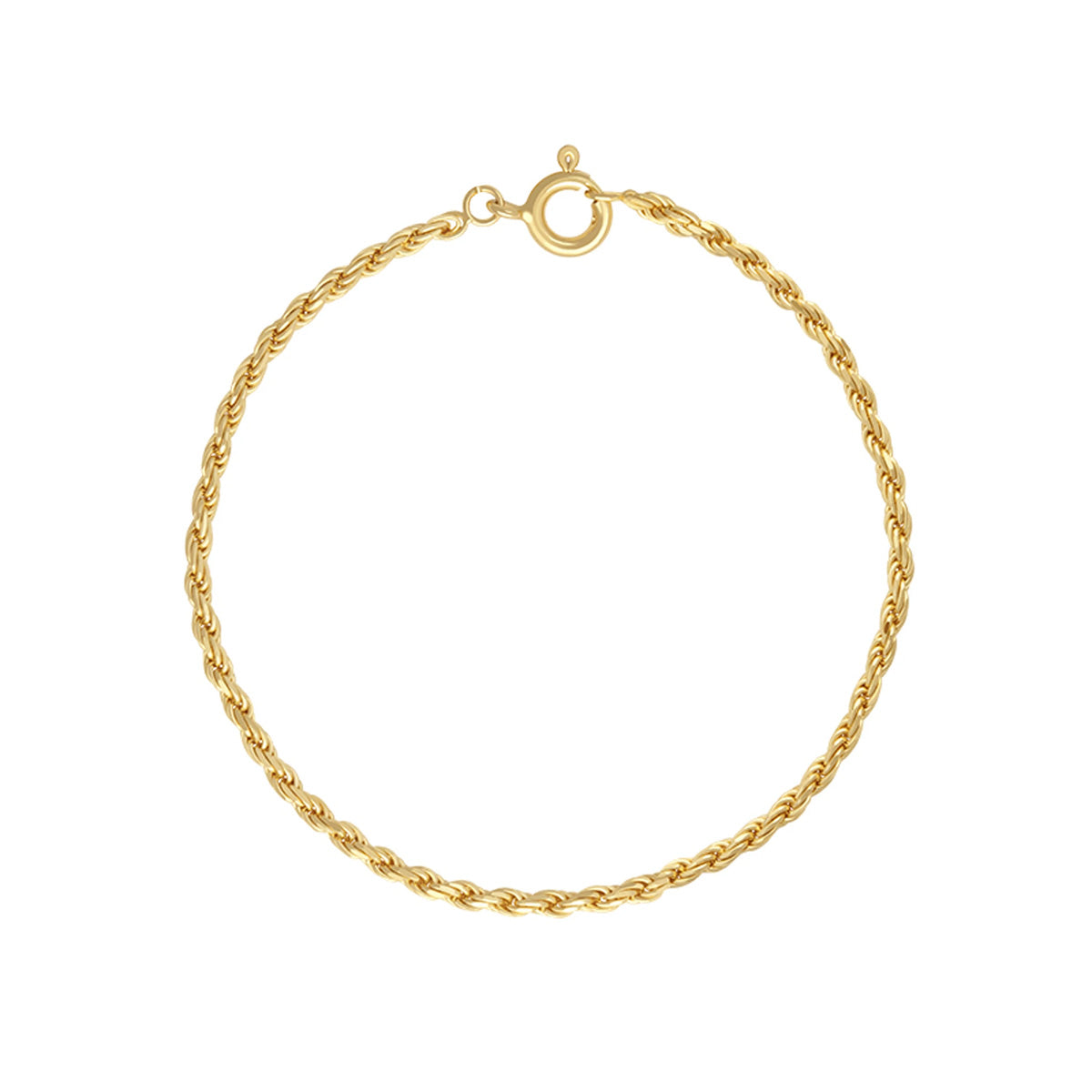 18K Pure Gold Rope Chain Bracelet