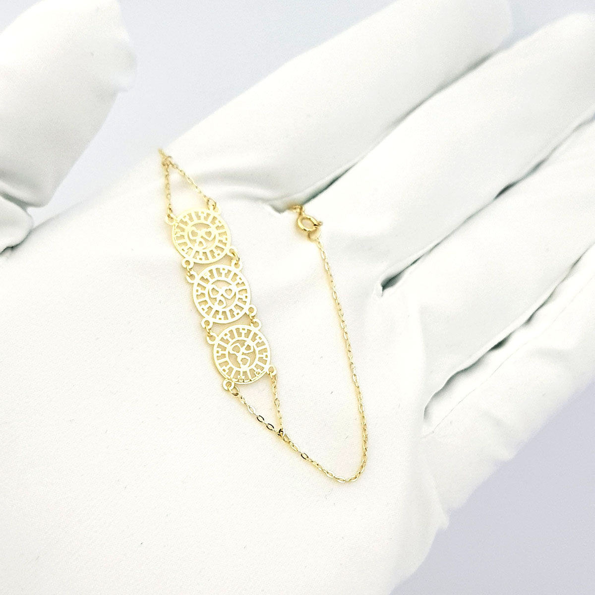 18K Pure Gold Heart Bracelet