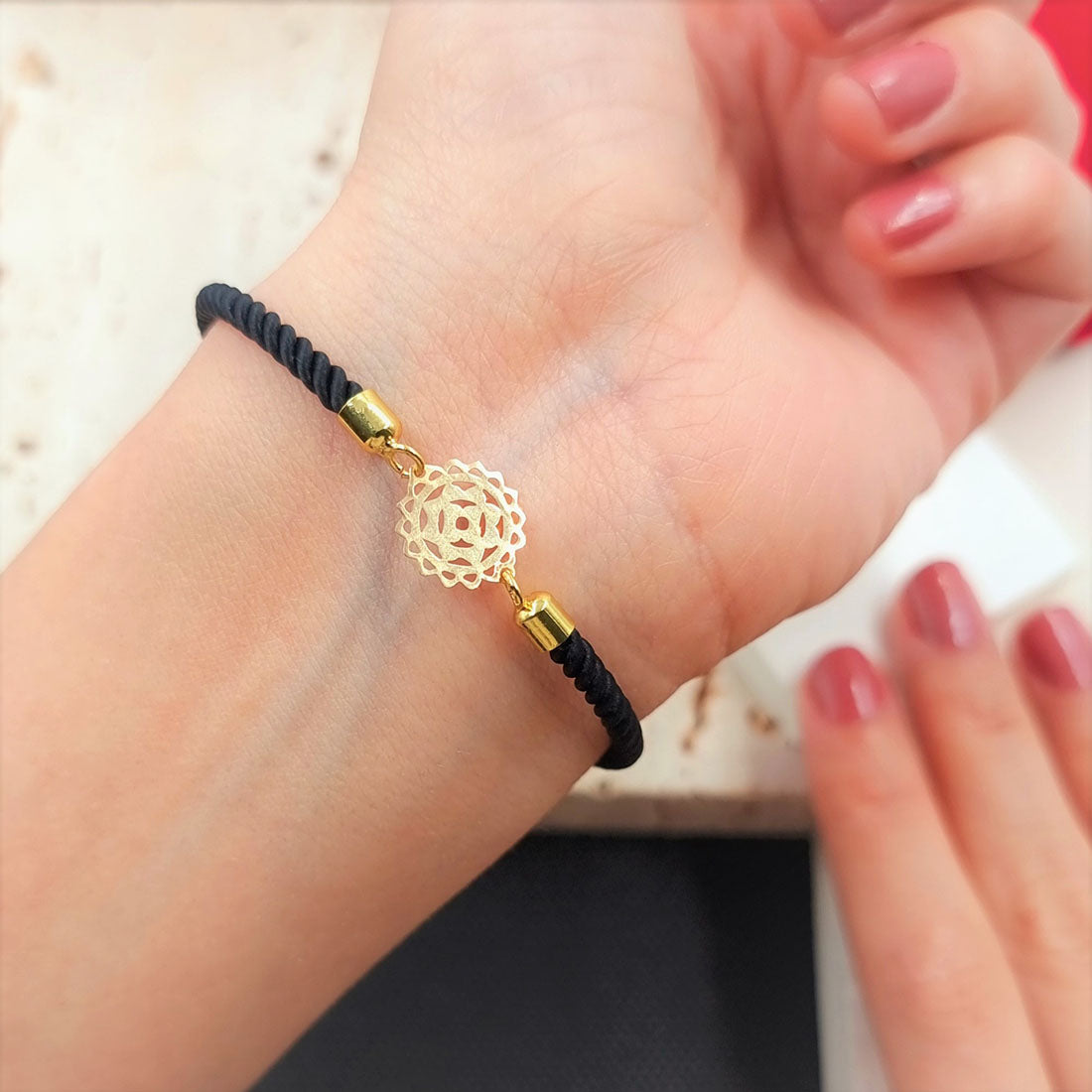 18K Pure Gold Thread Adjustable Bracelet