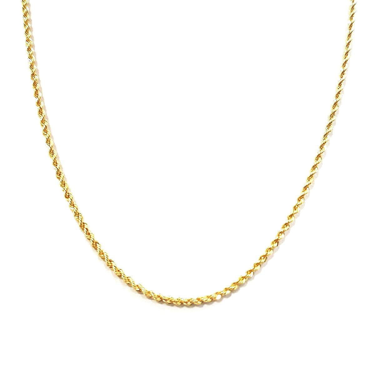 18K Pure Gold Rope Chain Necklace – Tala Gold Collection