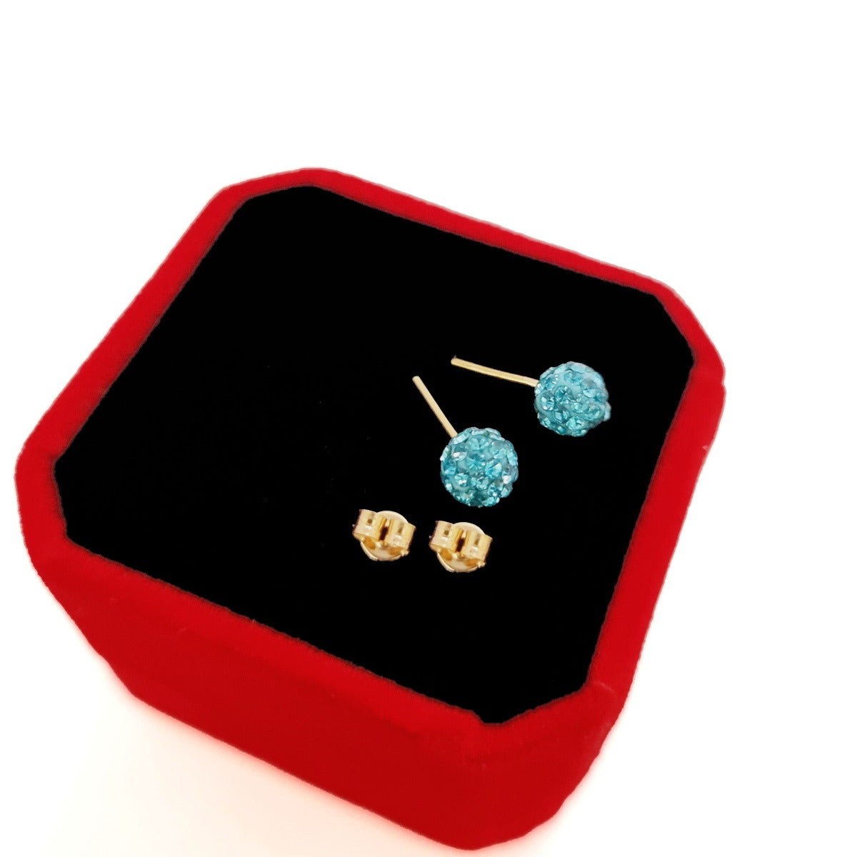 18K Pure Gold Ball Stud Earrings