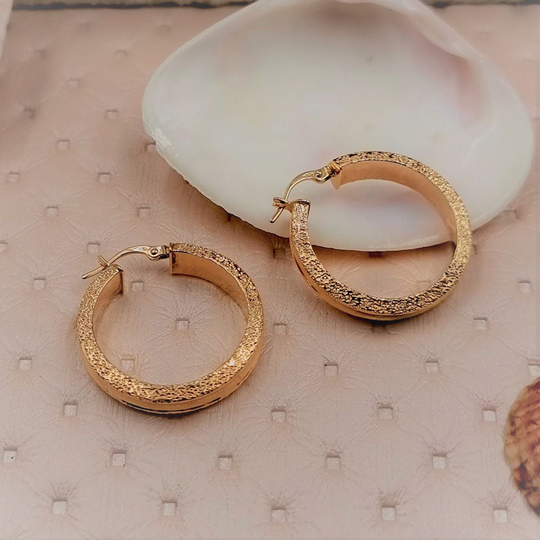 18K Pure Gold Gold Hoop Earrings