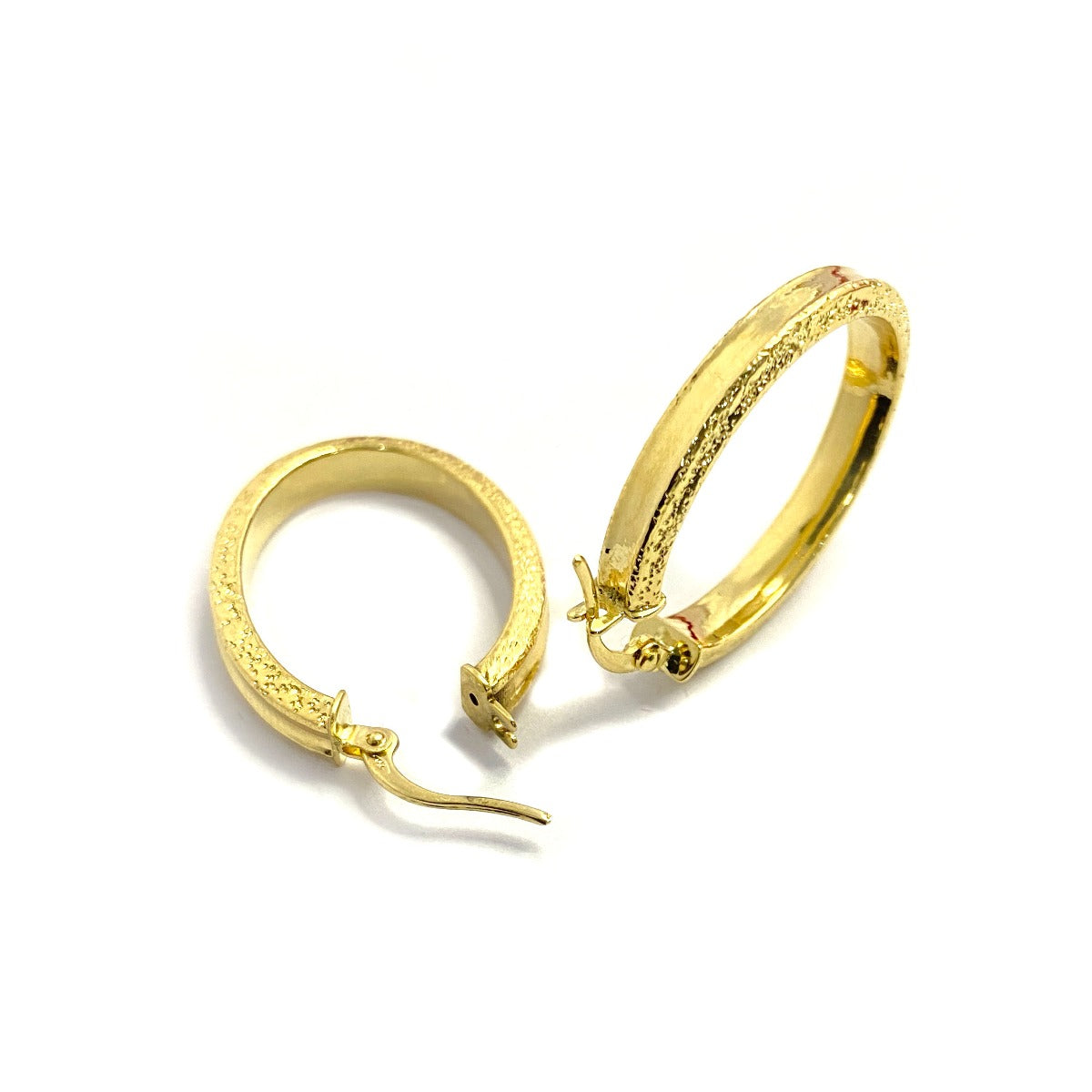 18K Pure Gold Oval Hoop Earrings Design