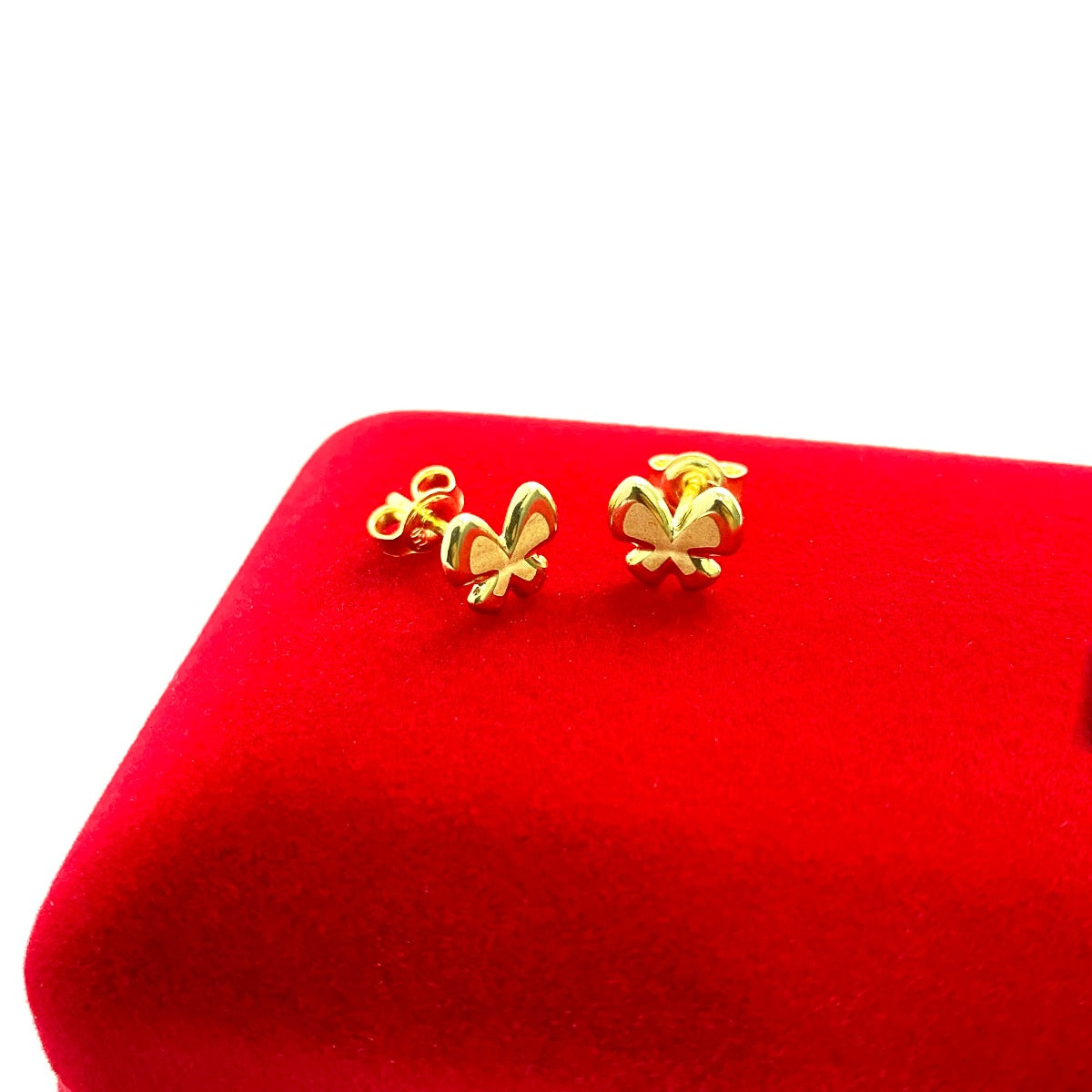 18K Pure Gold Butterfly Earrings Design