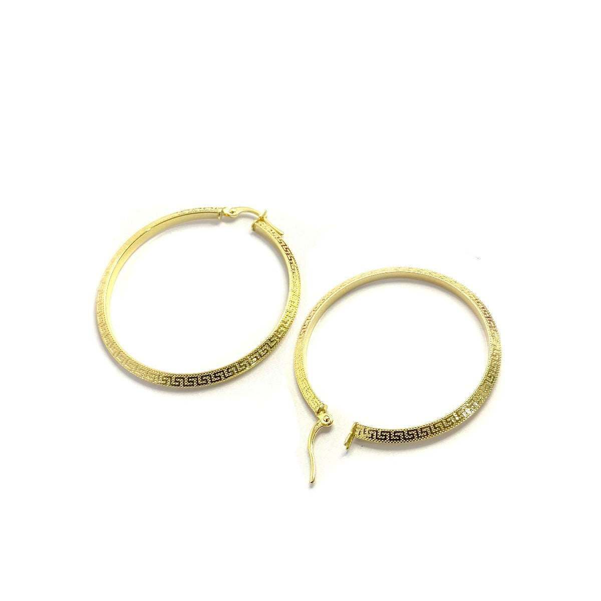 18K Pure Gold Elegant Hoop Earrings Design