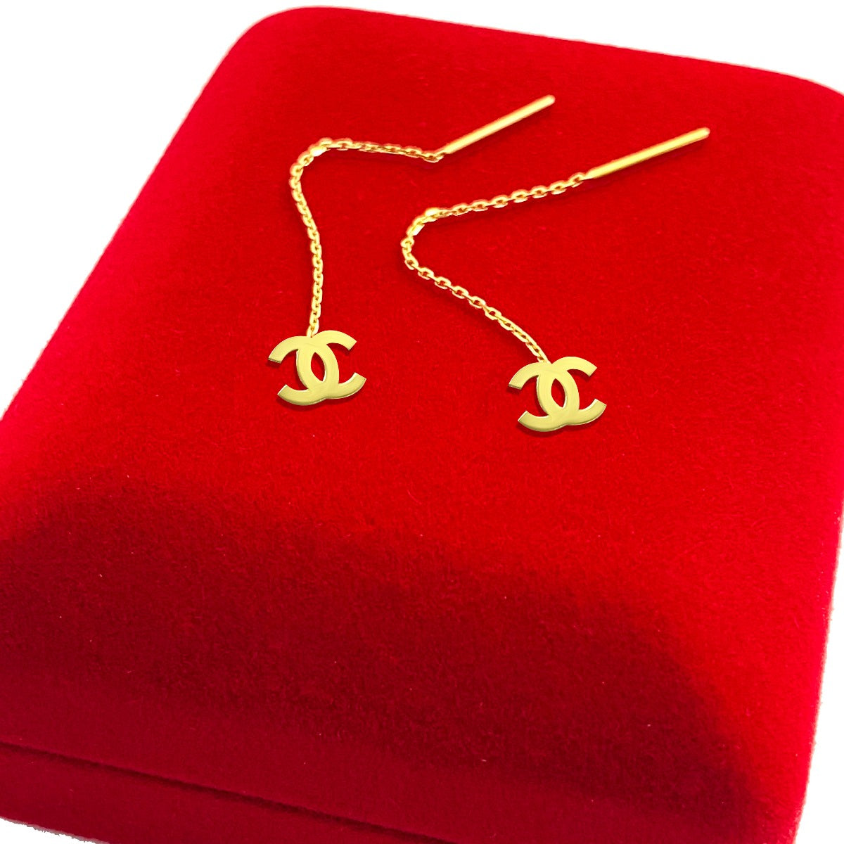 18K Pure Gold Dangling Earrings Design