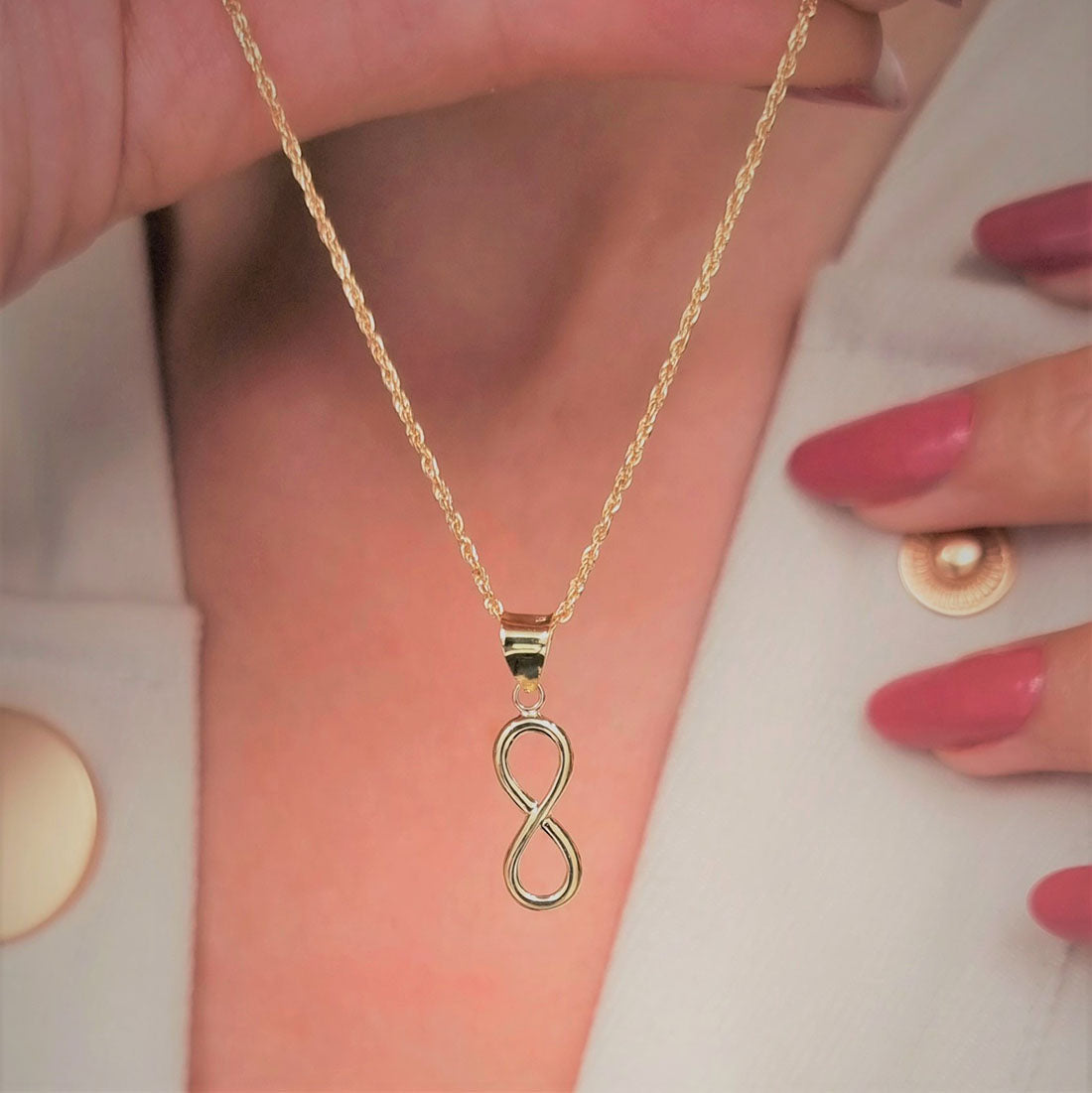 Infinity Gold 18K Pure Gold Infinity Necklace | 18K Gold Necklace for Women