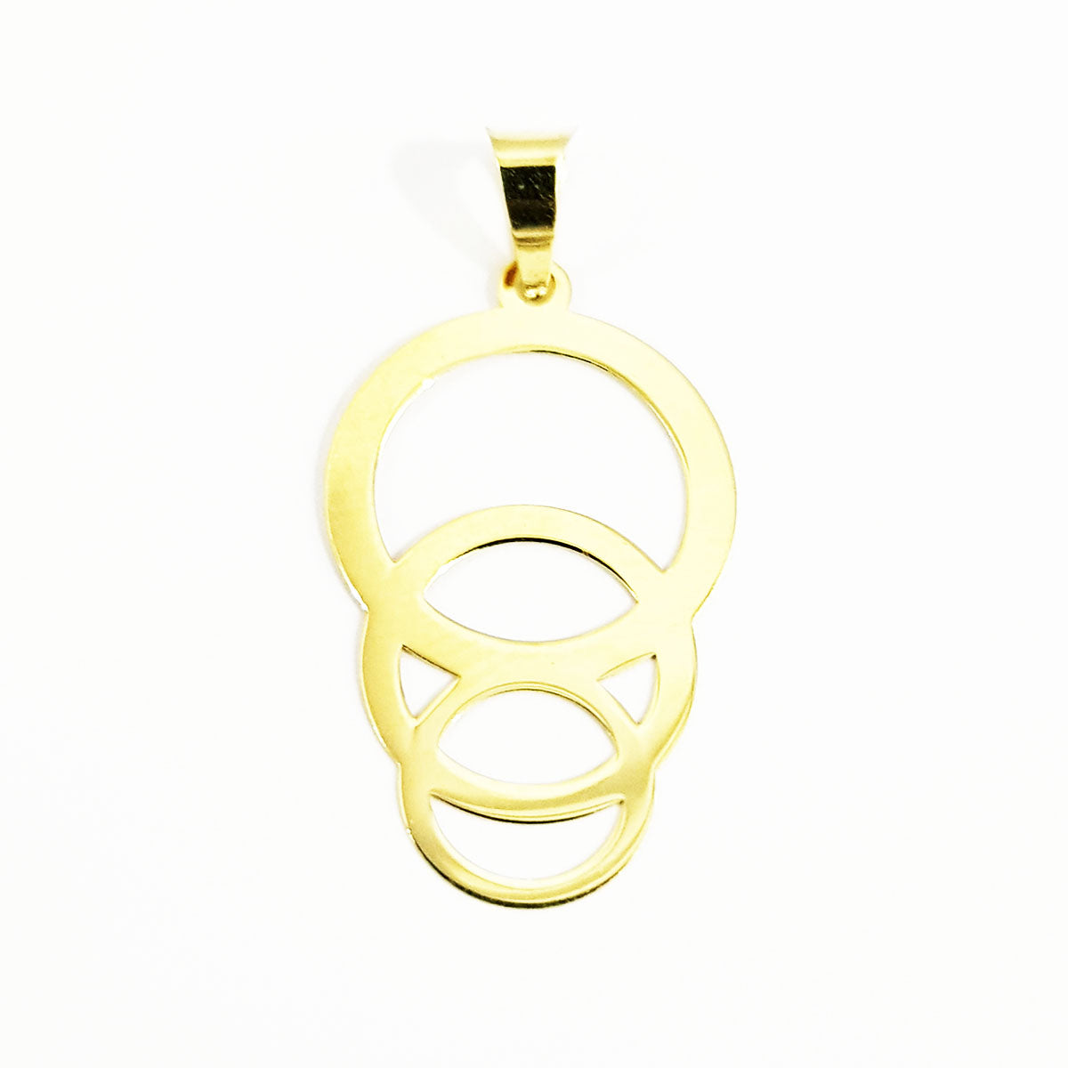 18K Pure Gold Triple Ring Design Necklace