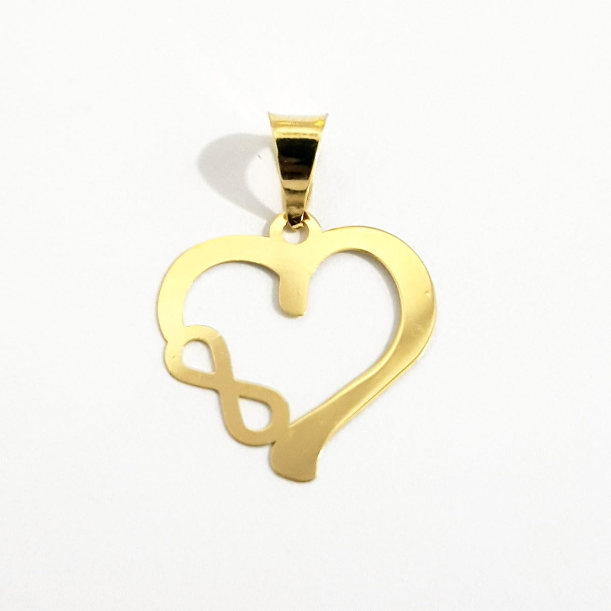 18K Pure Gold Heart Infinity Necklace