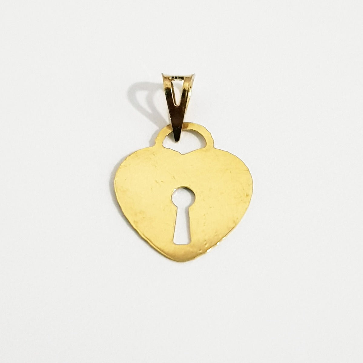 18K Pure Gold Heart Lock Necklace